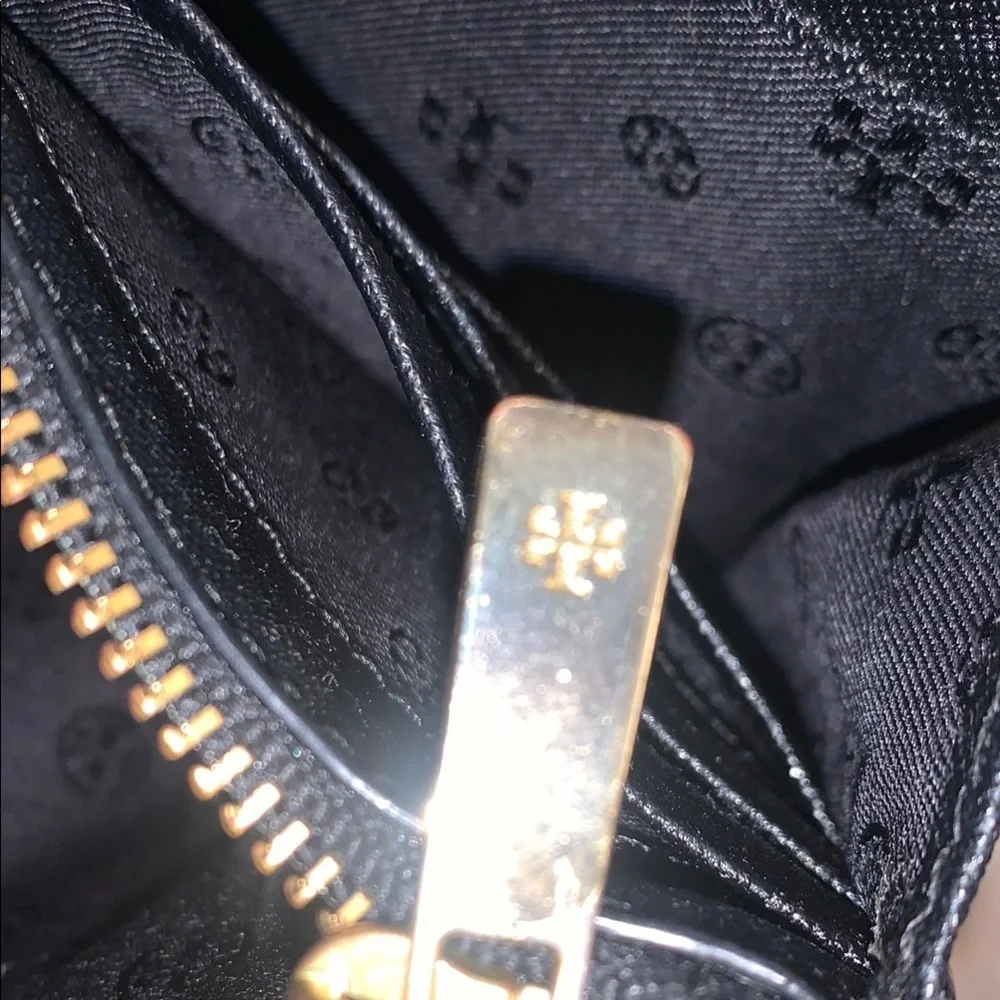Tory Burch Black Crossbody Bag with Gold Chain Saffiano Leather